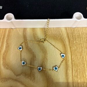 New Gold plated Evil Eye Heart Bracelet